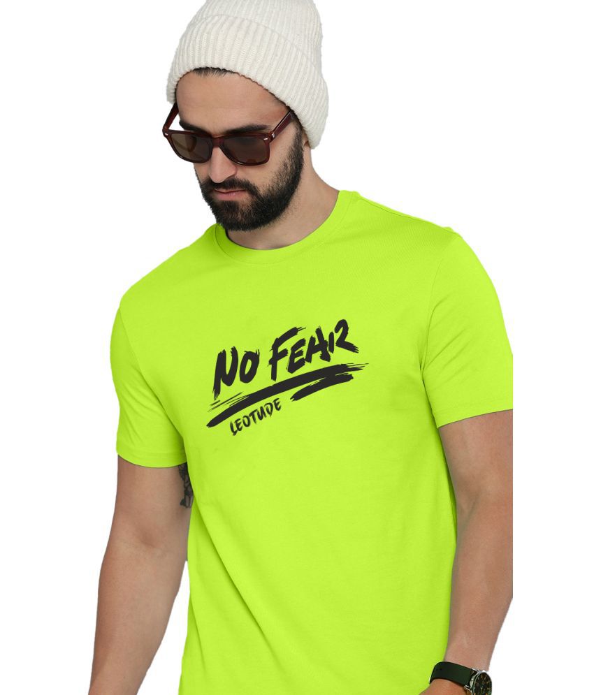     			Leotude Polyester Regular Fit Printed Half Sleeves Men's T-Shirt - Green ( Pack of 1 )