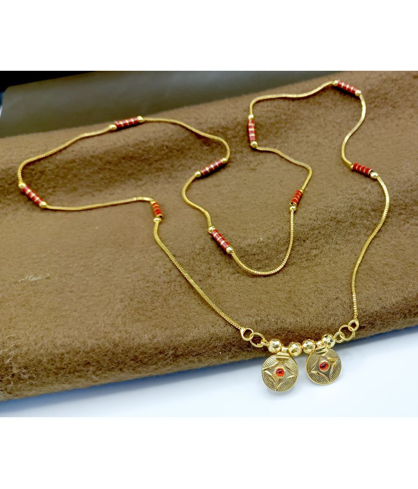     			SHANKH-KRIVA Golden Mangalsutra ( Pack of 1 )