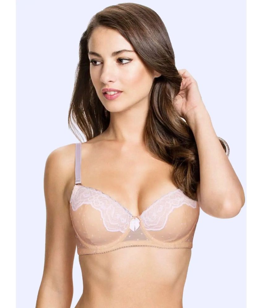     			Susie Peach Lace Lightly Padded Women's Balconette Bra ( Pack of 1 )