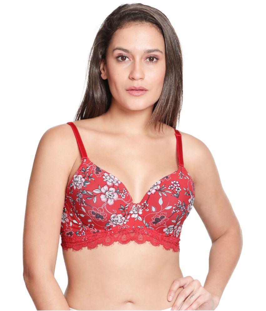     			Susie Nylon Lightly Padded Women's T-Shirt Bra ( Red )