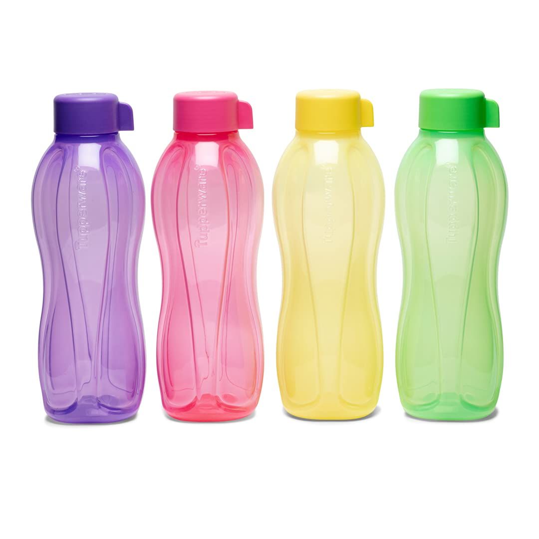     			Tupperware India Pvt Ltd Multicolour Plastic Water Bottle 1000 mL ( Set of 4 )