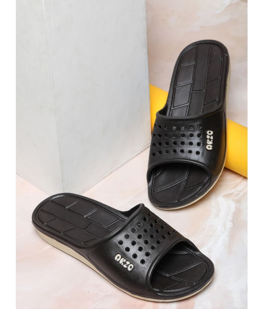     			Abros Black Men's Slide Flip Flop