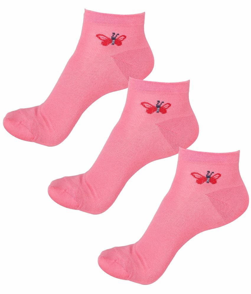     			Bodycare Pink Cotton Blend Women's Ankle Length Socks ( Pack of 3 )