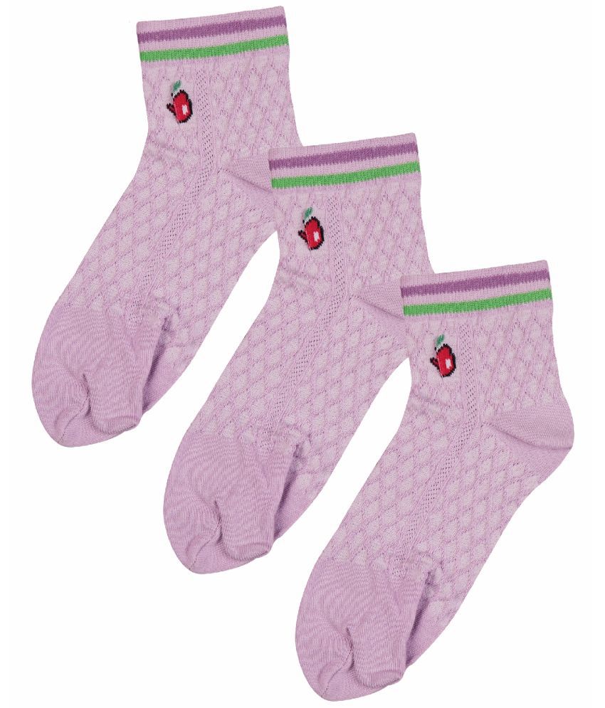     			Bodycare Purple Cotton Blend Women's Ankle Length Socks ( Pack of 3 )