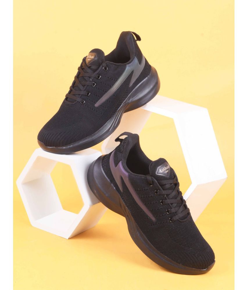     			Lakhani Aashirwad L-Panther-02_Black Black Men's Sports Running Shoes