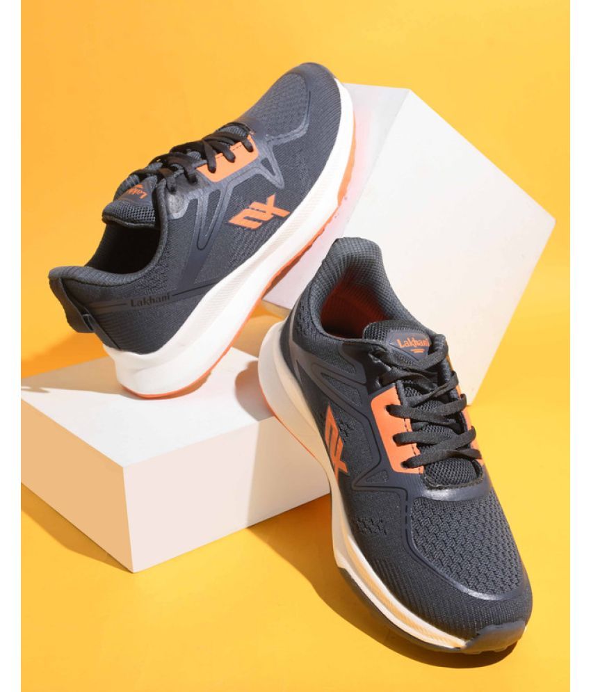     			Lakhani Aashirwad L-Rider-02_D.G-Orng Dark Grey Men's Sports Running Shoes