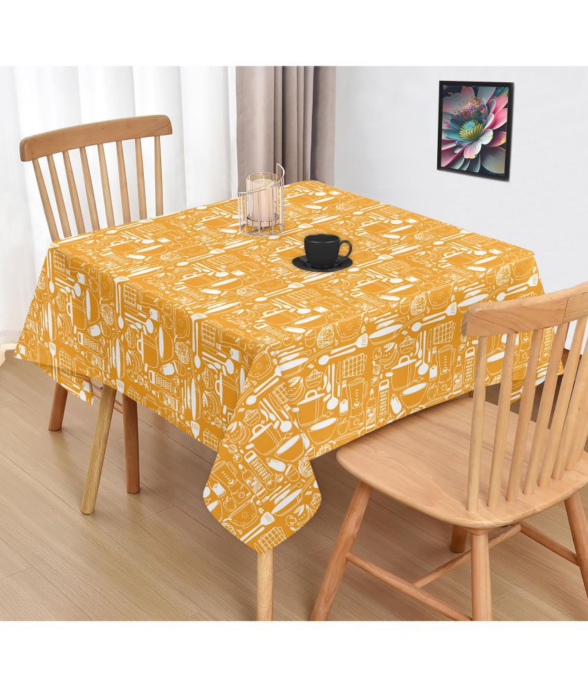     			Oasis Hometex Printed Cotton 2 Seater Square Table Cover ( 102 x 102 ) cm Pack of 1 Yellow