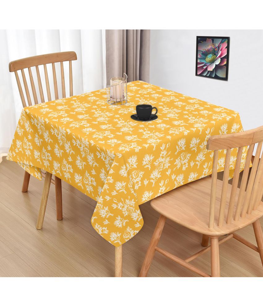     			Oasis Hometex Printed Cotton 2 Seater Square Table Cover ( 102 x 102 ) cm Pack of 1 Yellow