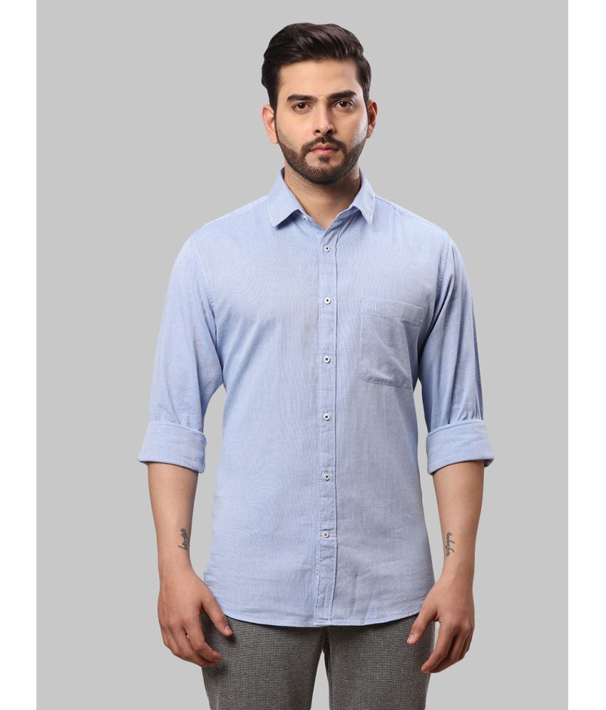     			Raymond 100% Cotton Slim Fit Self Design Full Sleeves Men's Casual Shirt - Blue ( Pack of 1 )