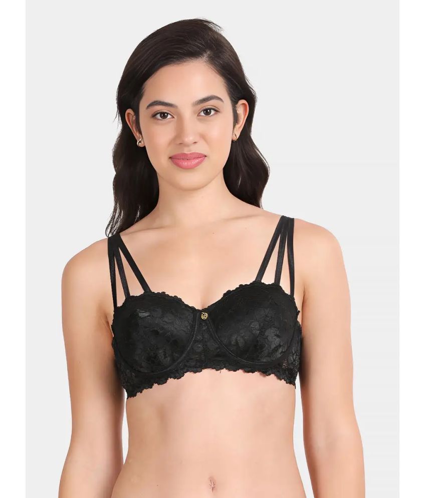     			Susie Lace Lightly Padded Women's Balconette Bra ( Black )