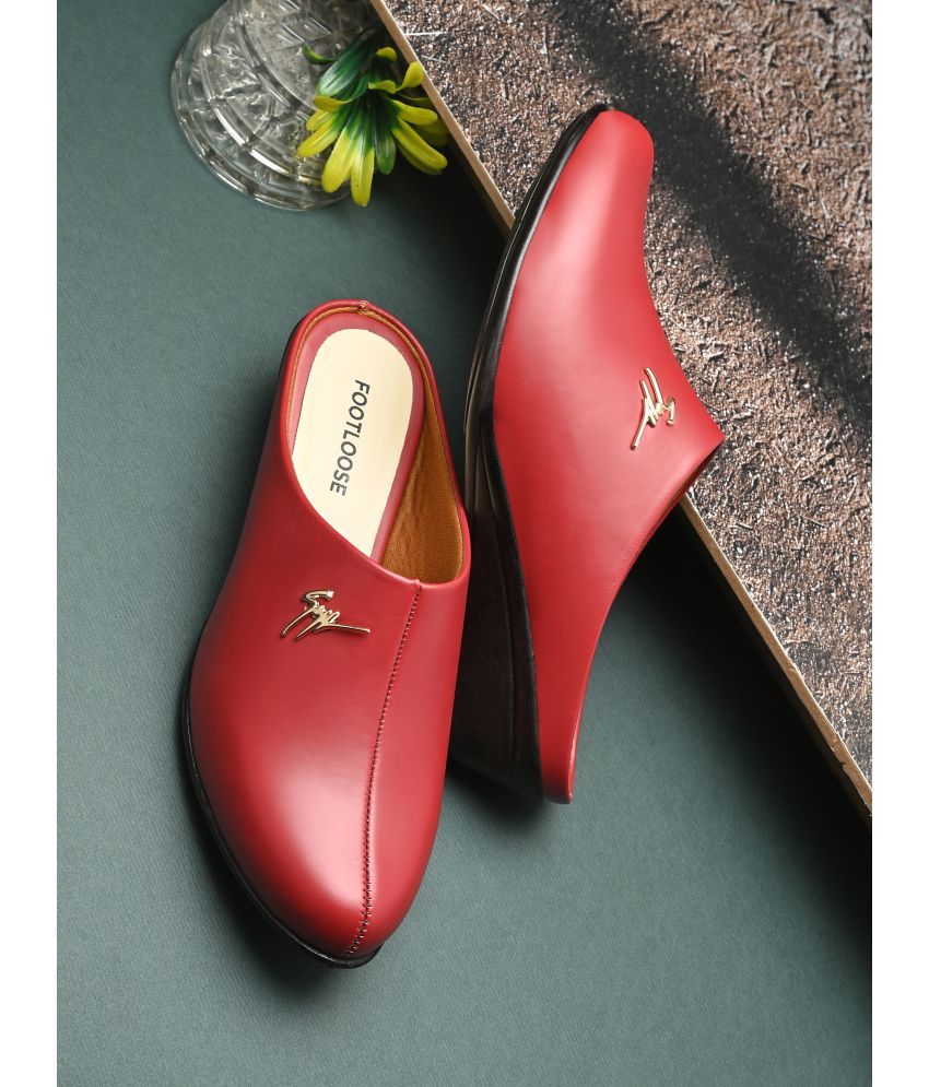     			Footloose Maroon Women's Mules