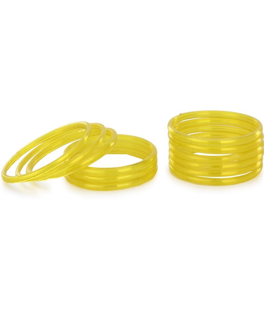     			Somil Yellow Bangle Set ( Pack of 12 )