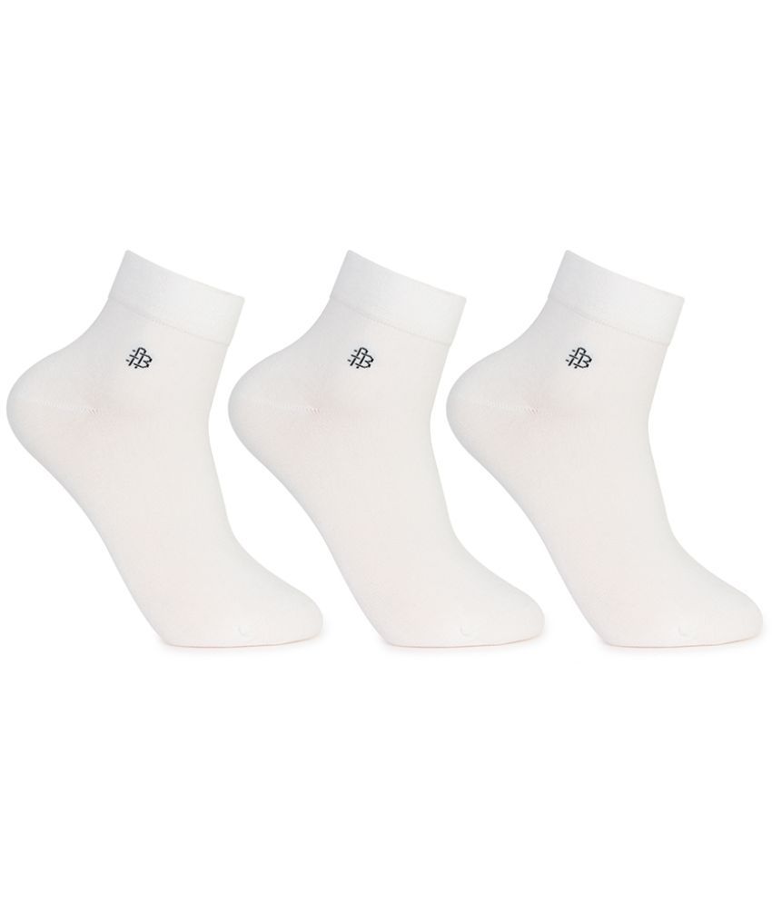     			Bonjour 100% Organic Cotton Men's Solid Off White Ankle Length Socks ( Pack of 3 )