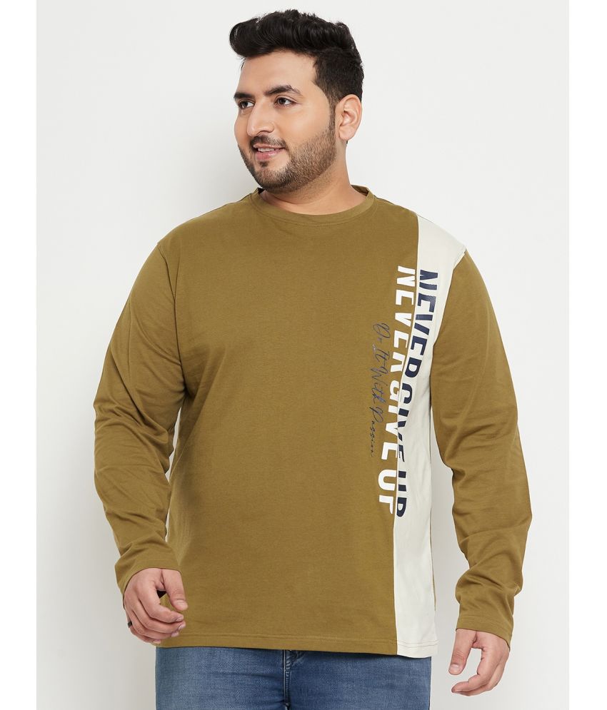     			Club York Cotton Blend Regular Fit Colorblock Full Sleeves Men's T-Shirt - Olive Green ( Pack of 1 )