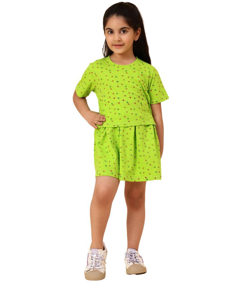     			Diaz Neon Blue Cotton Girls Top With Skirt ( Pack of 2 )