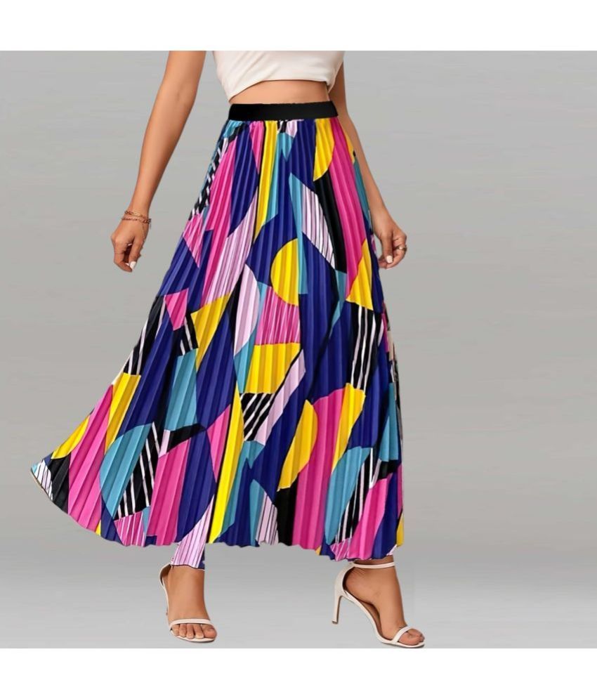     			Femvy Multi Color Crepe Women's Flared Skirt ( Pack of 1 )