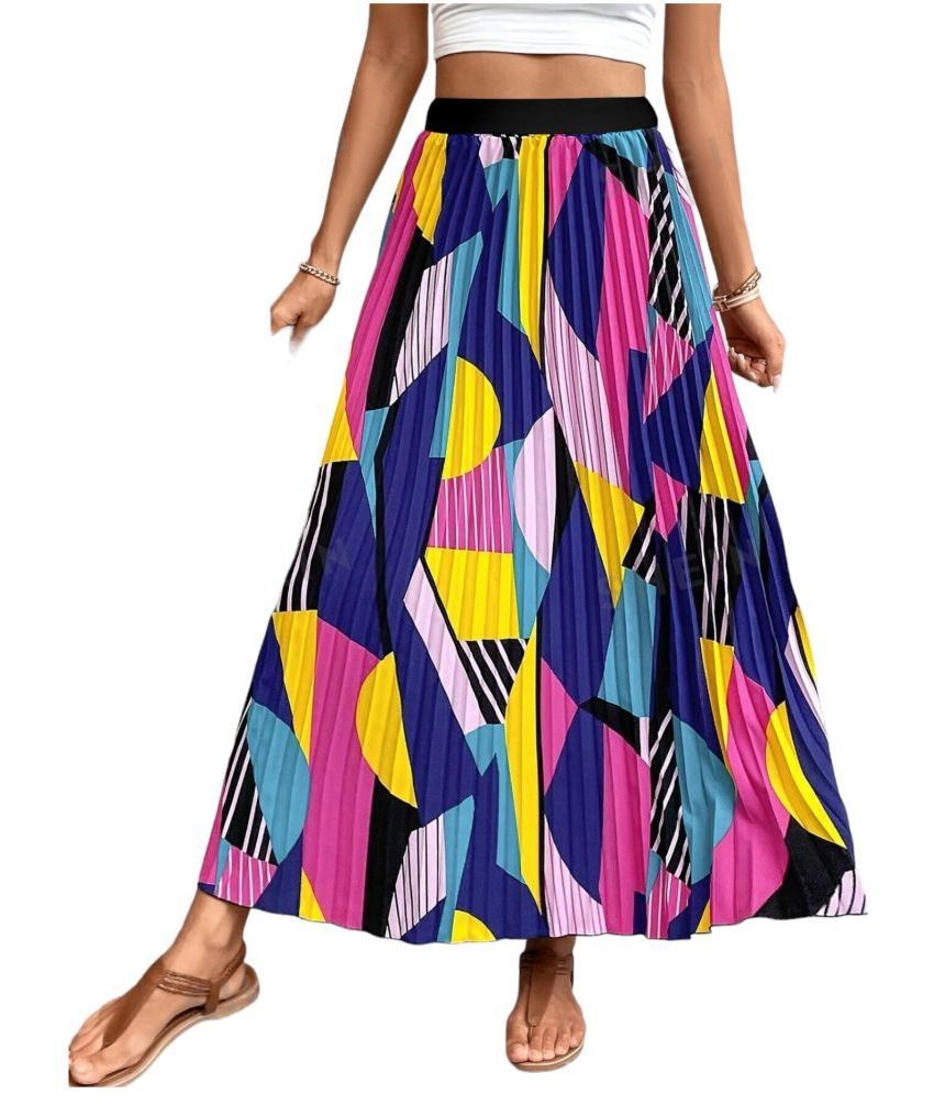     			Femvy Multi Color Crepe Women's Flared Skirt ( Pack of 1 )