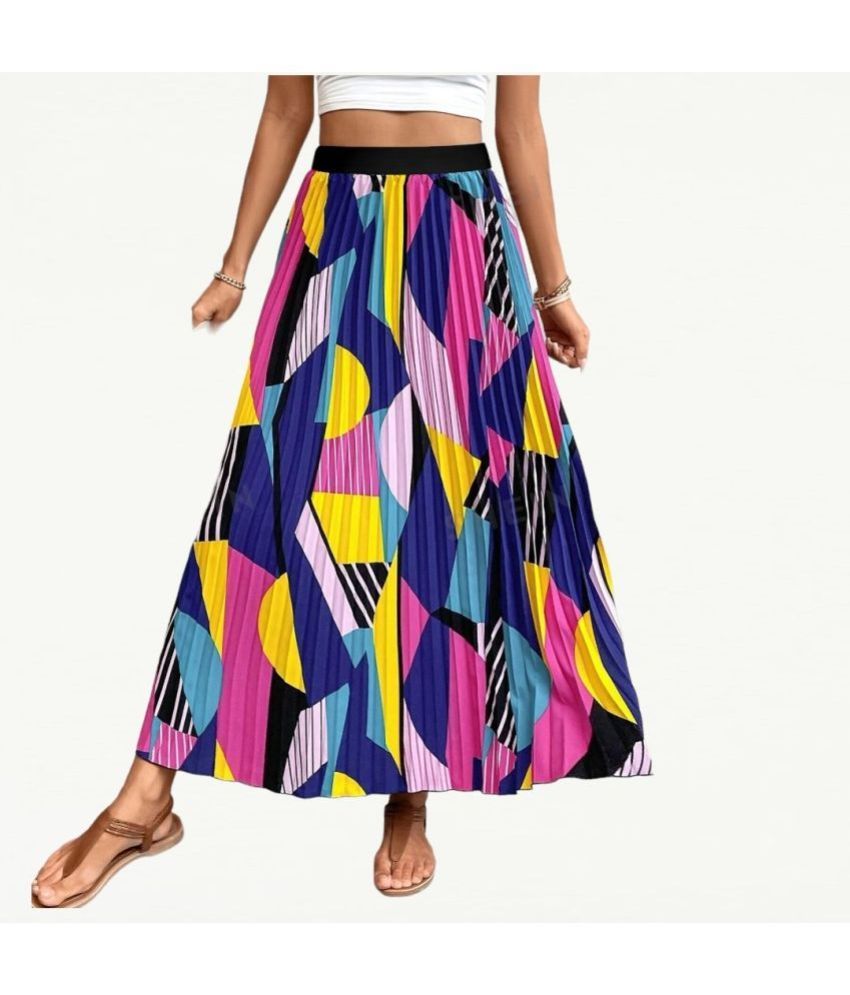     			Femvy Multi Color Crepe Women's Flared Skirt ( Pack of 1 )