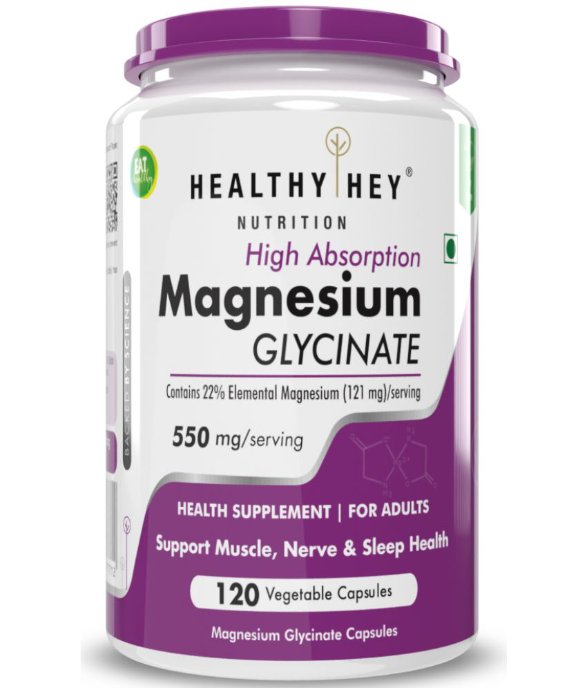     			HEALTHYHEY NUTRITION High Absorption Magnesium 120 Vegetable 550 mg Capsule