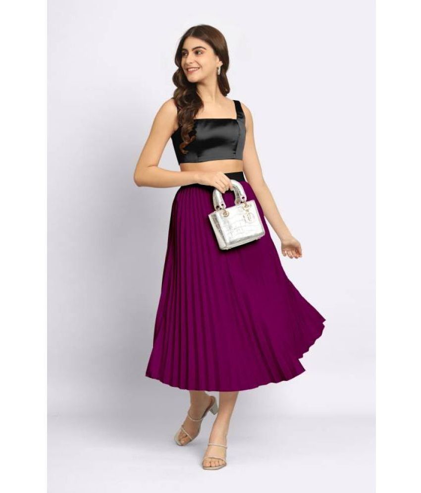     			RAIYANI FASHION Wine Polyester Women's Flared Skirt ( Pack of 1 )