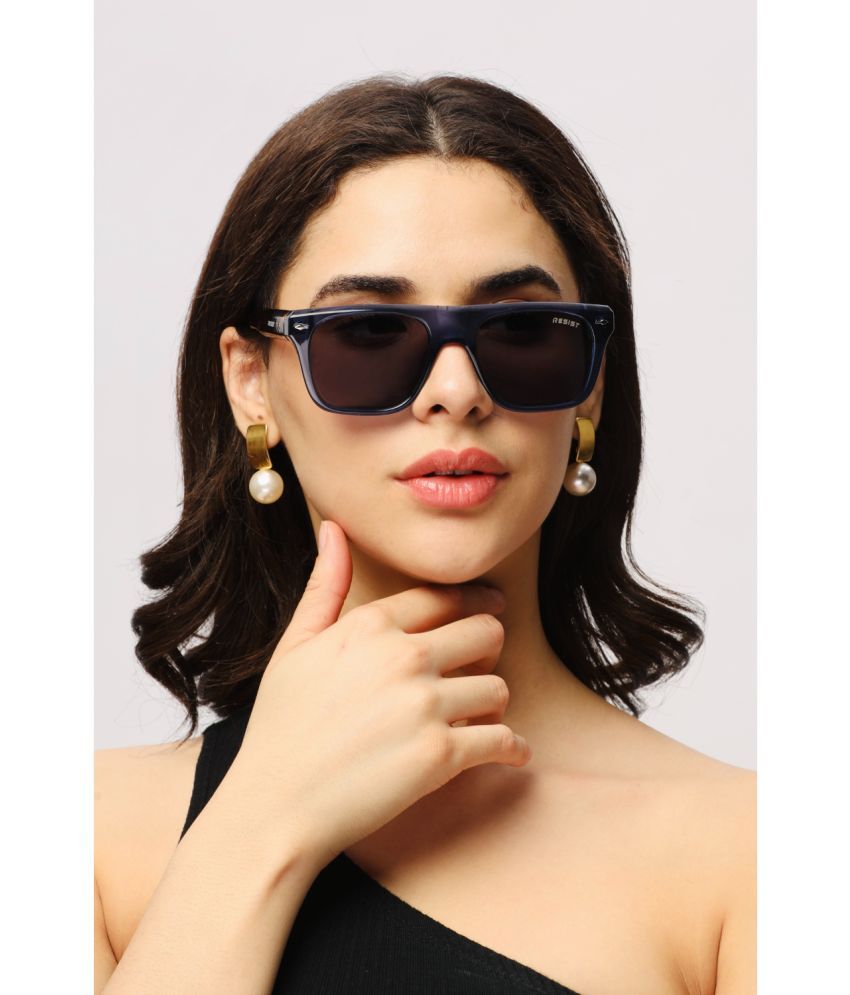     			RESIST EYEWEAR Blue Square Sunglasses ( Pack of 1 )