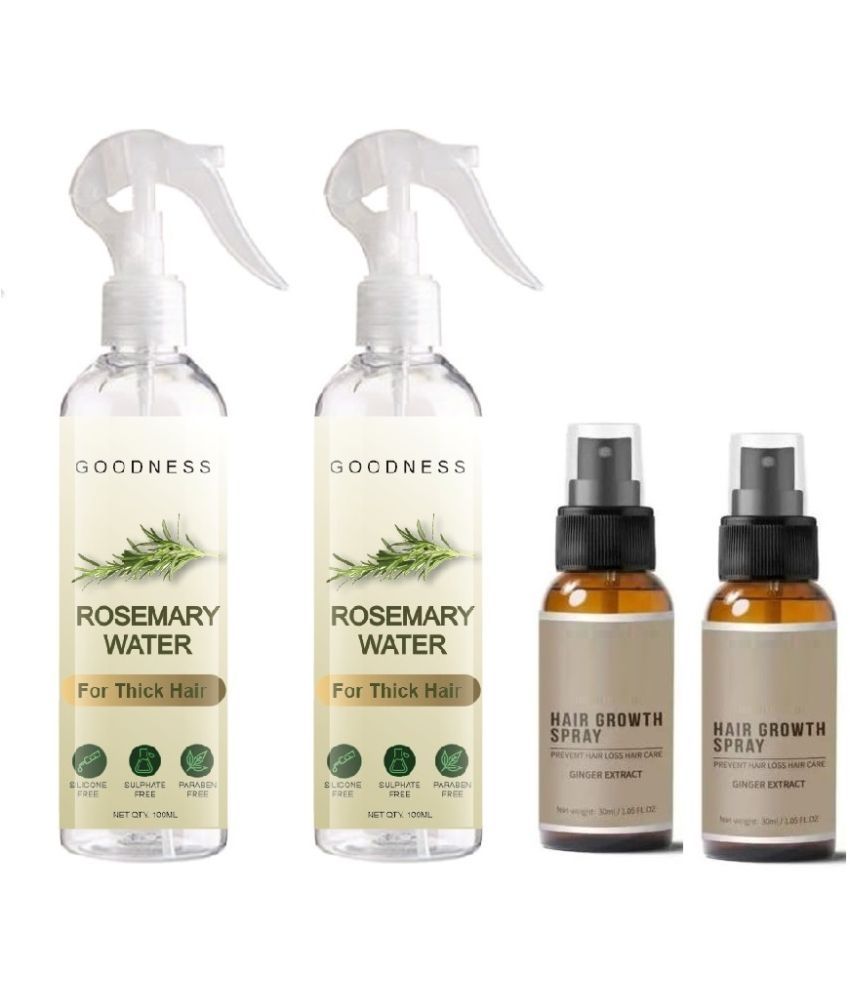     			Rosemary Water Hair Spray For Hair Growth, Hairfall control 2x100ml with Hair Growth Spray Ginger Extracts 2x30ml – Set of 4 Items