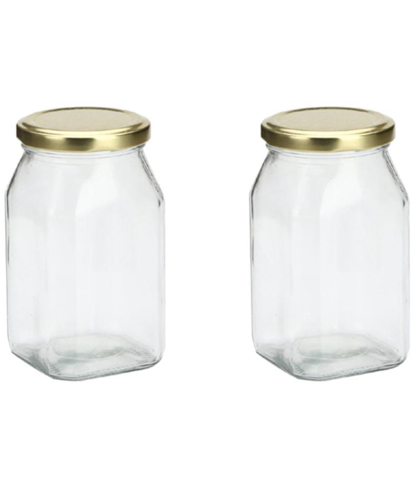     			Somil Glass Container Jar Glass Transparent Utility Container ( Set of 2 )