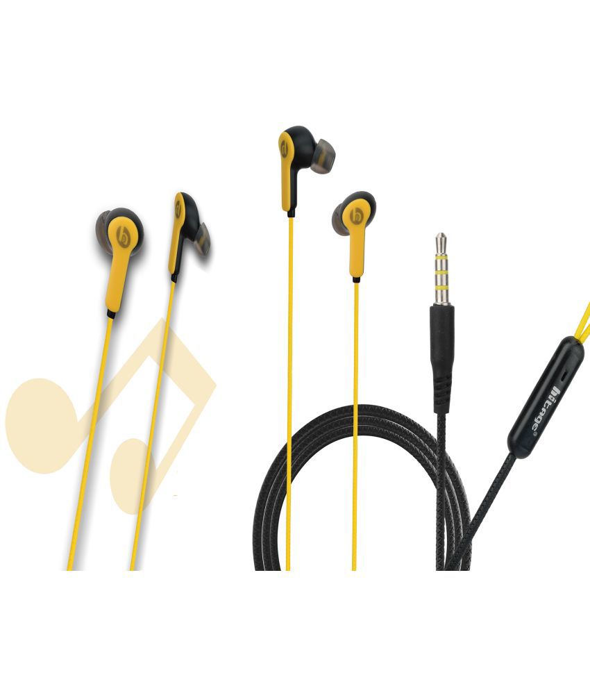     			hitage combo EB-14 EARPHONE 3.5 mm Wired Earphone In Ear Comfortable In Ear Fit Yellow