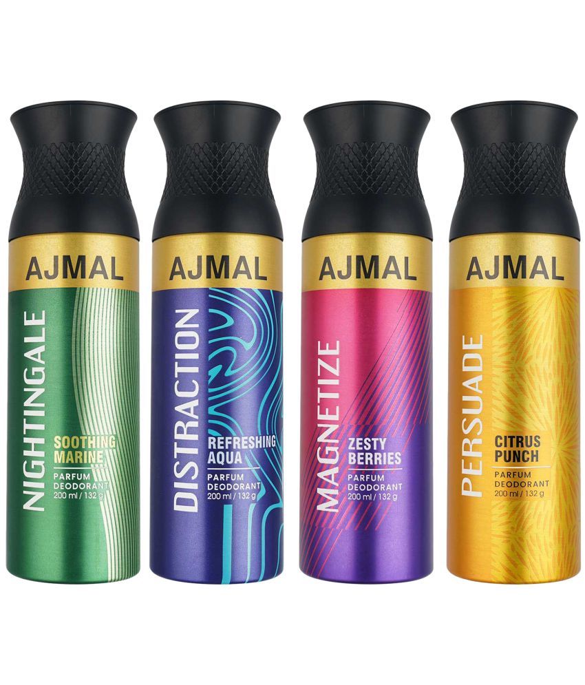     			Ajmal Nightingale ,Distraction, Magnetize & Persuade Deodorant 200ML For Men & Women Pack of 4