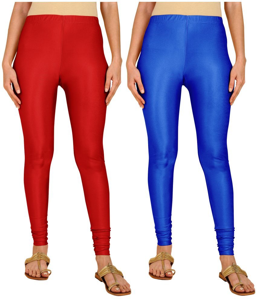     			Colorscube - Indigo,Red Lycra Women's Churidar ( Pack of 2 )