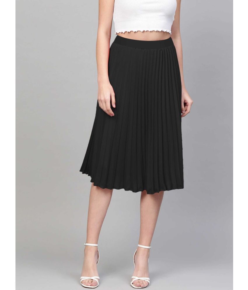     			Femvy Black Polyester Women's Flared Skirt ( Pack of 1 )