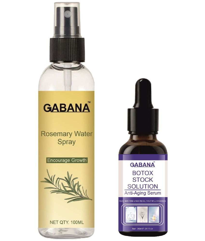     			Gabana Beauty Natural Rosemary Water | Hair Spray For Regrowth 100ml & Botox Stock Solution Anti Ageing Serum 30ml - Set of 2 Items