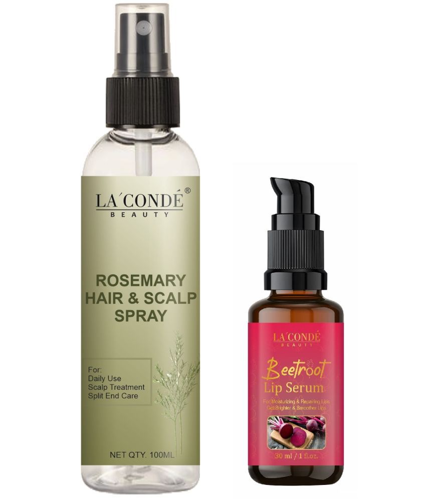     			LaConde Beauty Natural Rosemary Water | Hair Spray For Regrowth 100ml & Beetroot Lip Serum for Natural Skin Tone 30ml - Set of 2 Items