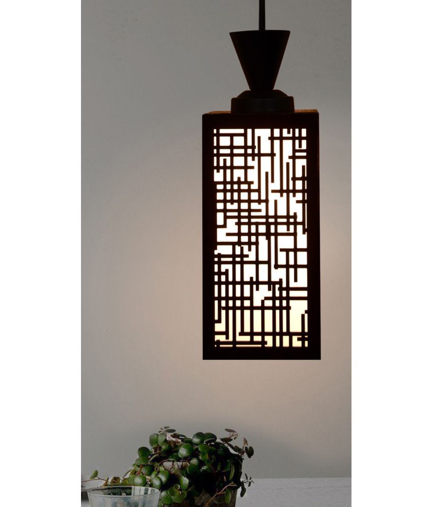     			Somil Wood Hanging Light Pendant Black - Pack of 1