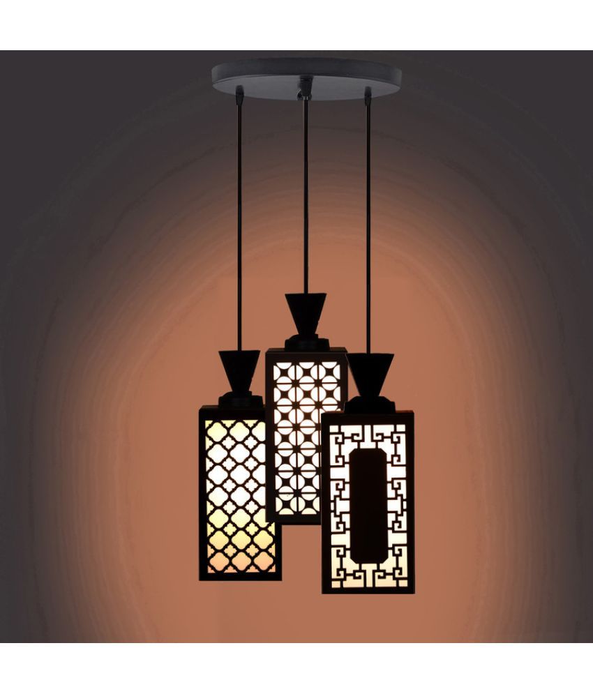     			Somil Wood Hanging Light Pendant Black - Pack of 1