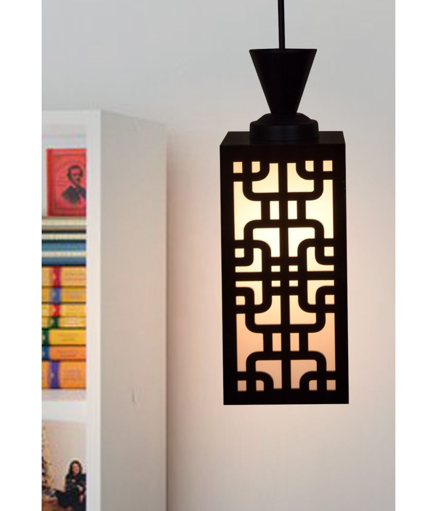     			Somil Wood Hanging Light Pendant Black - Pack of 1