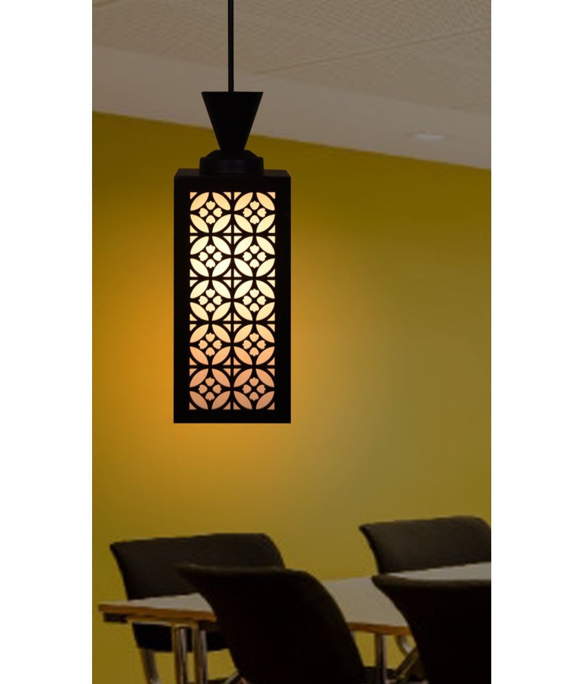     			Somil Wood Hanging Light Pendant Black - Pack of 1