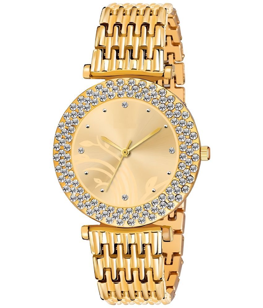     			Viser Gold Metal Analog Womens Watch