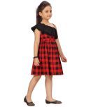 Aarika Cotton Fit And Flare Dress For Girls ( Pack of 1 , Red )