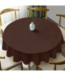 Oasis Hometex Solid Cotton 6 Seater Round Table Cover ( 152 x 152 ) cm Pack of 1 Brown