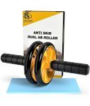 PRO365 Home Gym Ab Roller/Indoor Ab Wheel for Abs Workouts 6 Month Manufacturer Warranty/Dual Abdominal Exercise/Core Workouts for Men and Women (6 MM Safe Knee Mat, Yellow Roller)