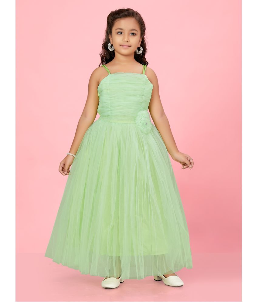     			Aarika Green Net Girls Gown ( Pack of 1 )