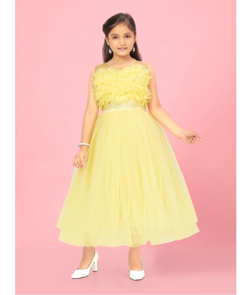     			Aarika Lemon Nylon Girls Gown ( Pack of 1 )