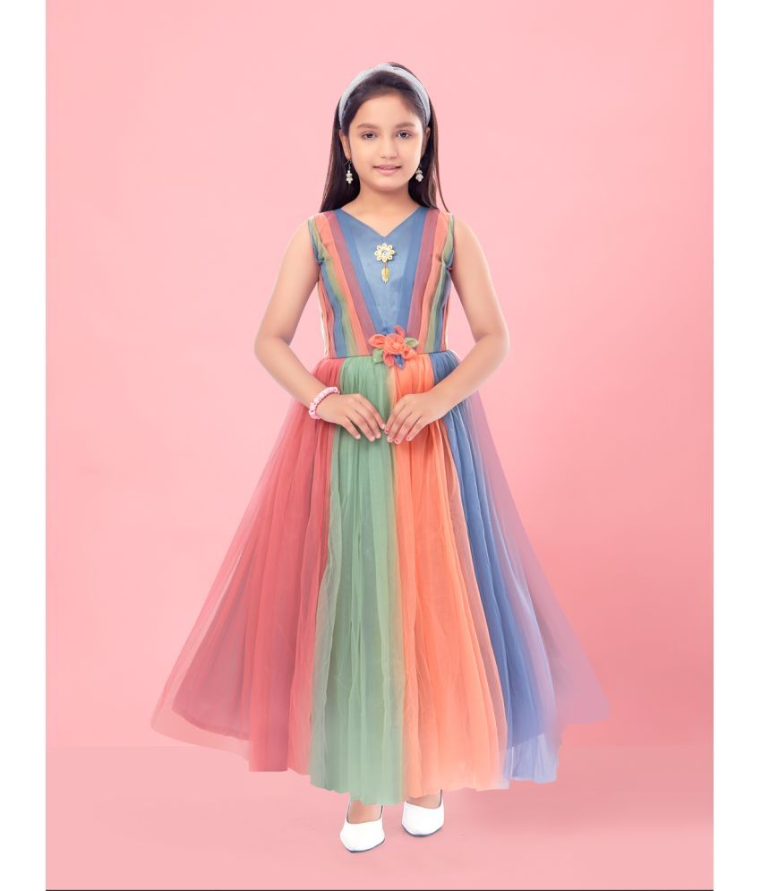     			Aarika Multi Net Girls Gown ( Pack of 1 )