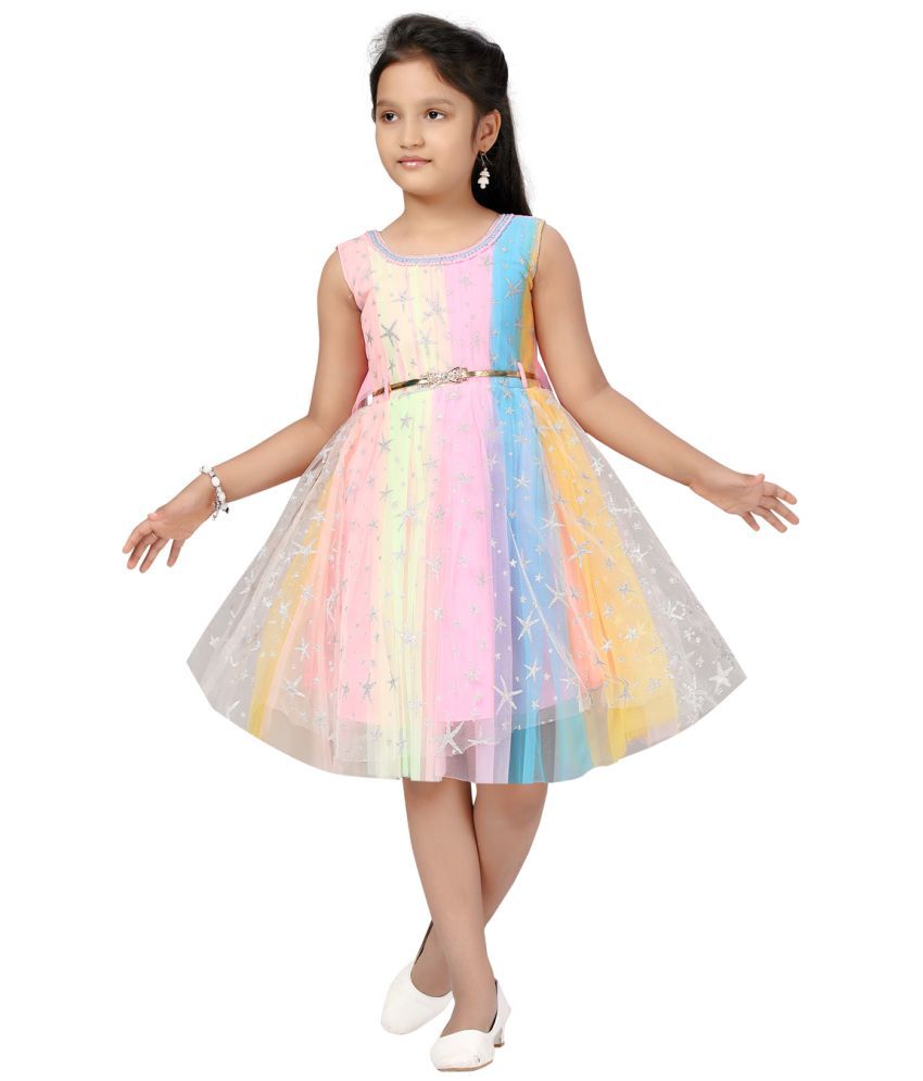     			Aarika Multi Nylon Girls Frock ( Pack of 1 )