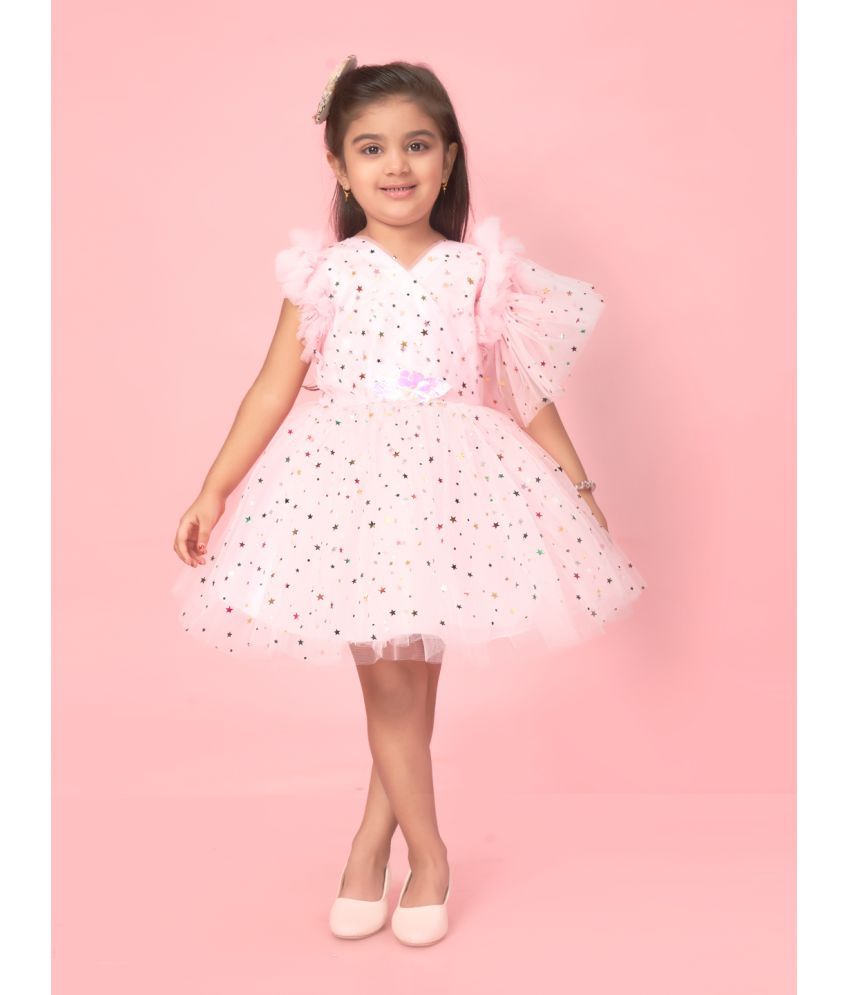     			Aarika Pink Net Girls Frock ( Pack of 1 )