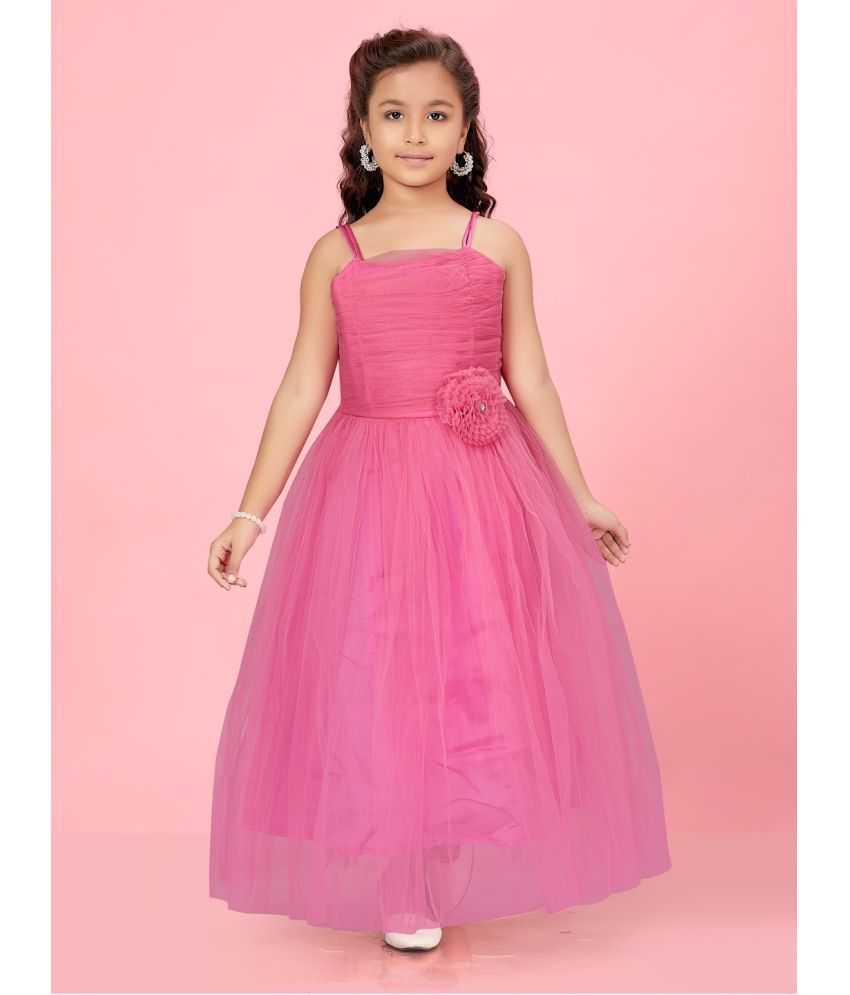     			Aarika Pink Net Girls Gown ( Pack of 1 )