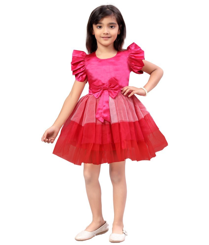     			Aarika Pink Nylon Girls Frock ( Pack of 1 )