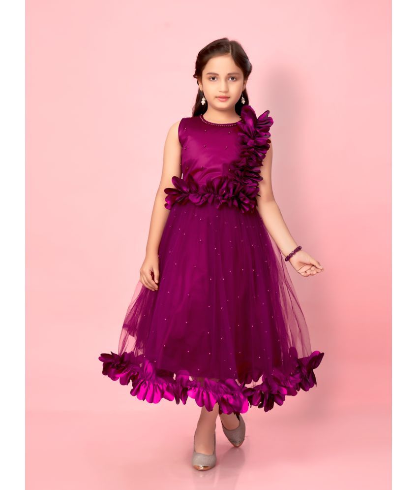     			Aarika Nylon Gown For Girls ( Pack of 1 , Purple )