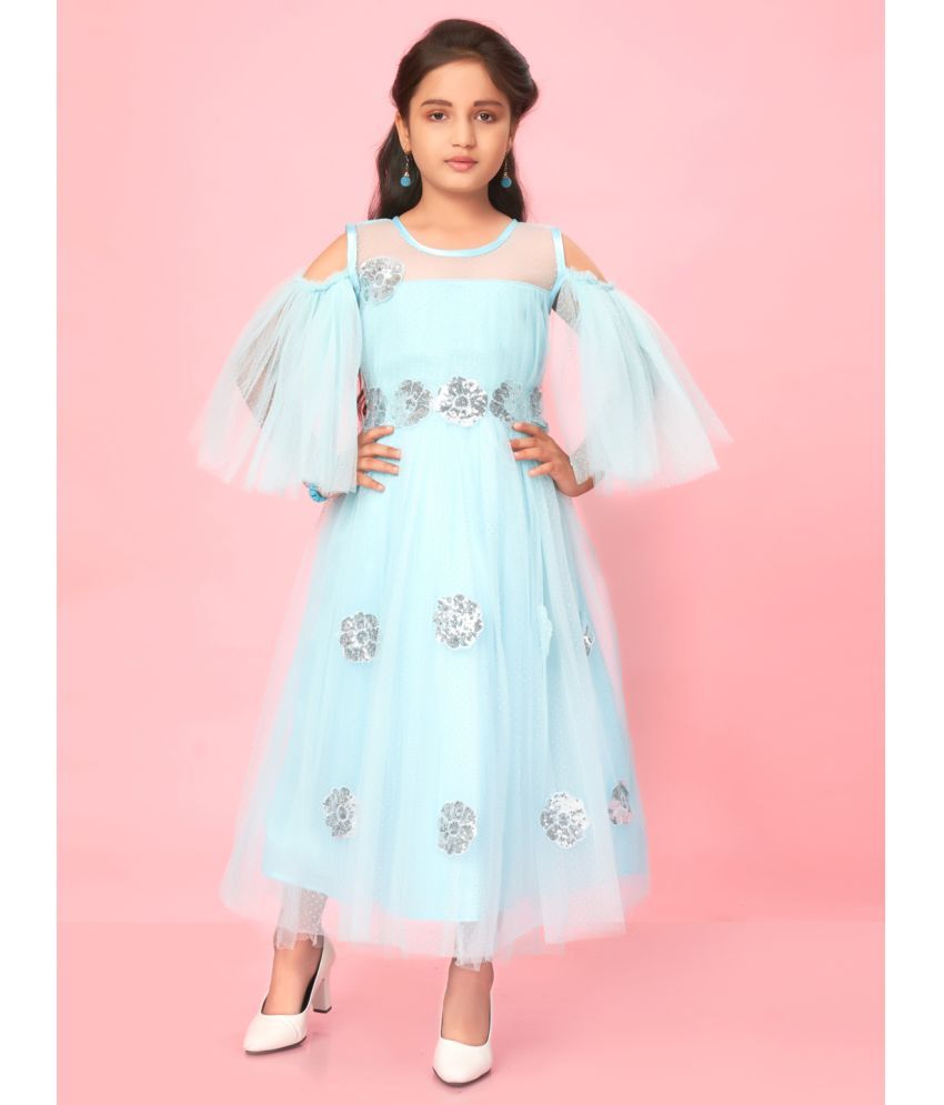     			Aarika Turquoise Net Girls Gown ( Pack of 1 )